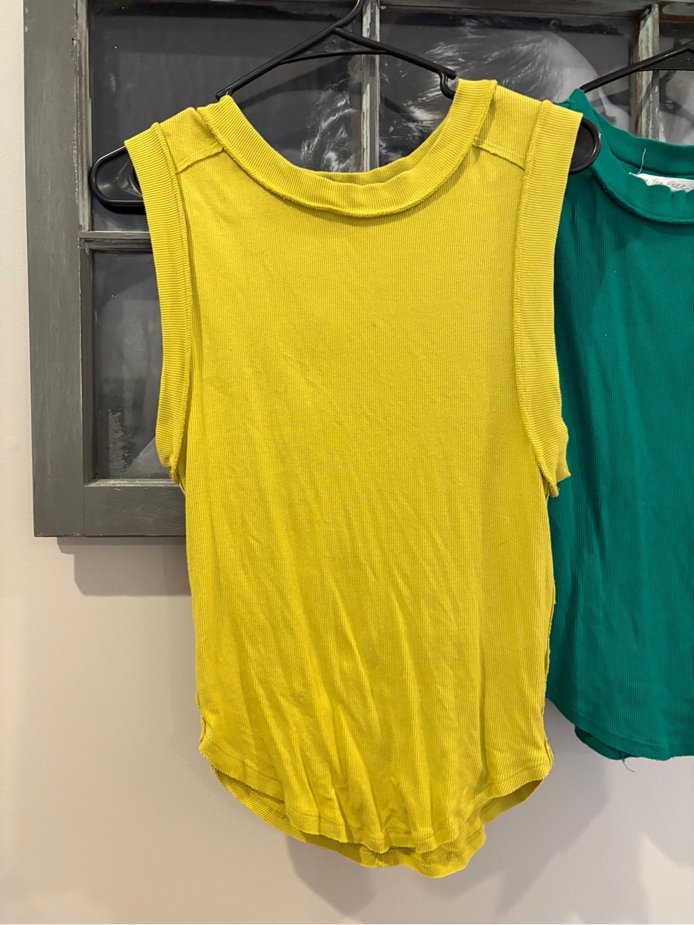 We The Free Bright Yellow Ribbed Tank Top